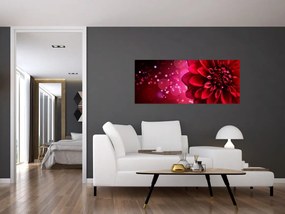 Tablou cu floare roșie (120x50 cm)
