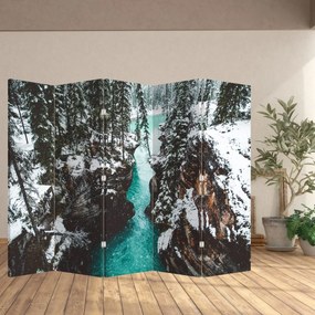 Paravan - Râul de munte iarna (210x170 cm)
