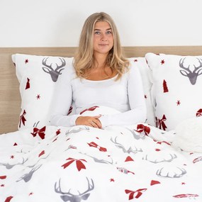 Lenjerie de pat din microflanel 4Home Stag & Bows, 160 x 200 cm, 70 x 80 cm