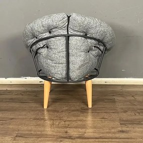 Fotoliu tapitat cu stofa si picioare metalice,rotund,homs,seria B-120,20042