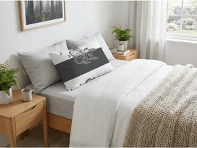 Fata de perna din policoton TIRSO POLY 50x70 cm, buton alb-gri