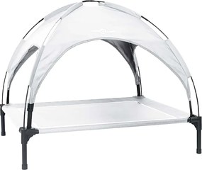 vidaXL Pat pentru câini Manual Gri argintie 90 x 81 x 80,5 cm Oțel