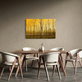 Tablou cu pădure în apus de soare (90x60 cm)