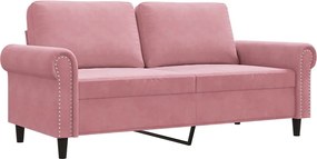vidaXL Canapea cu 2 locuri, roz, 140 cm, catifea