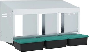 vidaXL Cuibăr pentru găini cu 3 compartimente, montat pe perete, oțel galvanizat