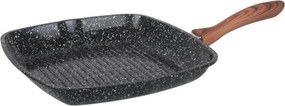 Tigaie grill Oliver Voltz OV54316C24, 24 x 4,5 cm, Acoperire antiaderenta cu efect de marmura, Inducție, Negru melanj