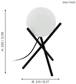 Eglo 97333 - Lampă de masă CASTELLATO 1xE14/28W/230V