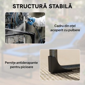 Outsunny Șezlong de Exterior Reglabil 4 Poziții, Scaun Pliabil cu Mâner, Gri. | Aosom Romania