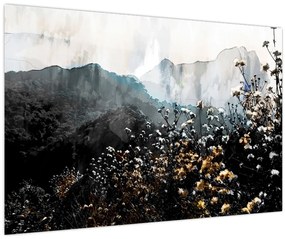 Tablou - Ilustrație de flori sălbatice (90x60 cm)