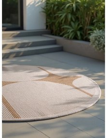 Covor pentru exterior și interior bej/fildeș rotund ø 160 cm Duet Bowen – NORTHRUGS