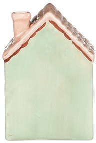 Căsuță din ceramică cu LED, 10 x 7 x 14 cm,primăvară, verde închis