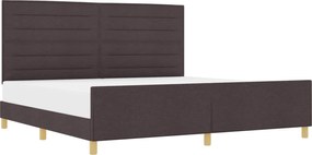 vidaXL Cadru de pat cu headboard Maro închis 200 x 200 cm țesătură