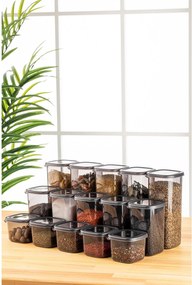 Set cutii de depozitare (15 piese), Hermia, Culoare: Antracit