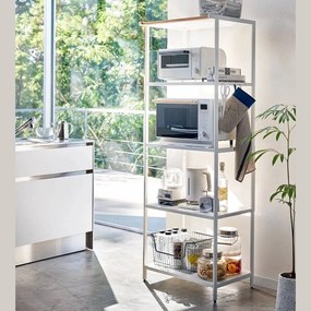 Etajeră alb mat din oțel 60x170x46,5 cm Tower – YAMAZAKI
