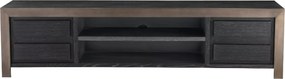 Comoda TV design LUX Talbot furnir gri carbune/ medium bronze