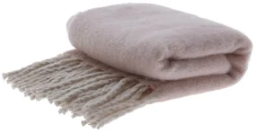 Pled cu franjuri Cozy, 152x127 cm, roz