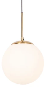 Lampa suspendată inteligentă aurie cu sticlă opal incl. Wifi P45 - Flore