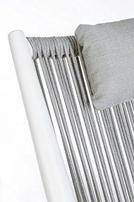 Scaun de gradina din aluminiu, cu perne detasabile, alb / gri, 84x66x98 cm, Aloha Bizzotto