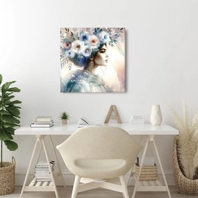 Tablou portret acvarel delicat