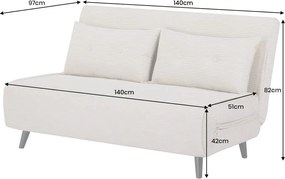 Fotoliu Pat SMART MULTIFUNCTION 140cm catifea raiata bej