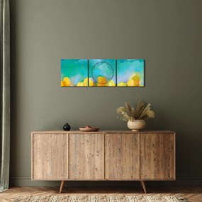 Tablou - Lalele galbene (cu ceas) (90x30 cm)