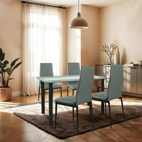 Set de masă Mezza 4+1 gri-negru