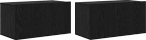 vidaXL Set comodă TV 2 pcs Negru 60 x 30 x 30 cm Lemn compozit