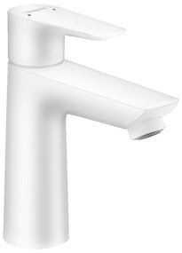 Baterie lavoar, Hansgrohe, Talis E 110, cu ventil click clack, alb mat