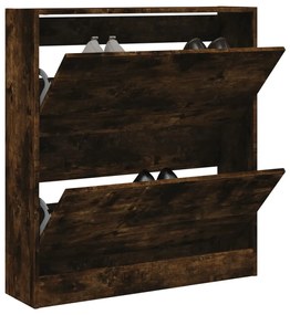 vidaXL Pantofar, stejar fumuriu, 80x21x87,5 cm, lemn compozit