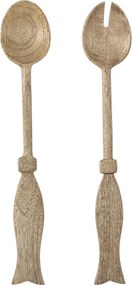 Set de 2 linguri pentru salată din lemn de mango natur, 29x5 cm, „Seva"