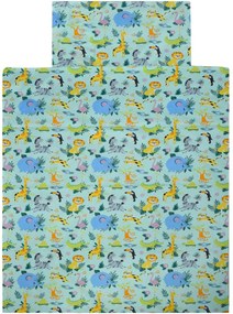 Lenjerie de pat din bumbac pentru patut JUNGLE JOY colorata Dimensiune lenjerie de pat: 40 x 60 cm | 100 x 135 cm