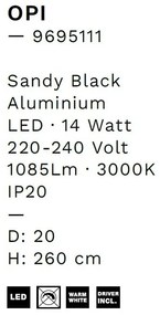 Pendul LED design ambiental Opi negru