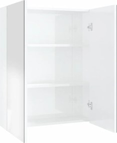 vidaXL Dulap de baie cu oglindă, alb strălucitor, 60x15x75 cm, MDF