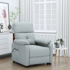3073812 vidaXL Fotoliu de masaj electric rabatabil, gri deschis, textil