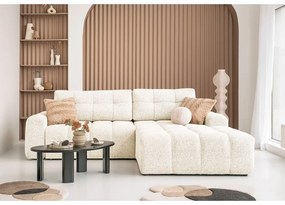 Colțar modular crem extensibil/cu spațiu de depozitare (cu colț pe partea dreaptă) Lulu – Miuform