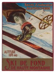 Semn din metal 25x33 cm Ski de Fond – Antic Line
