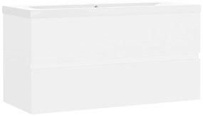 3071558 vidaXL Dulap cu chiuvetă încorporată, alb, lemn prelucrat