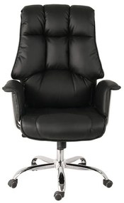 Scaun directorial, buretare generoasa, functie inclinare, piele ecologica, Negru,