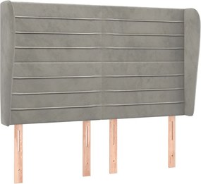 vidaXL Tăblie de pat cu aripioare gri deschis 147x23x118/128cm catifea