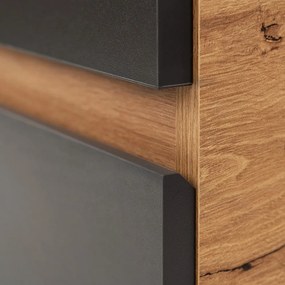 Mobilier complet de baie Vario Forte 100 stejar-antracit