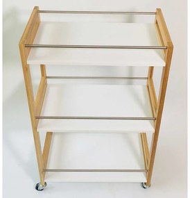 RAFT TIP GHERIDON, 51X30X80 CM, 3 POLITE, NATURE/ALB, BAMBUS