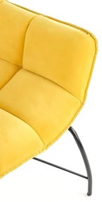 Fotoliu Belton velvet galben H78 cm