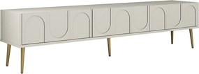 Comoda TV, Hanah Home, Lyon 43, 180x43x35 cm, Crem / Aur
