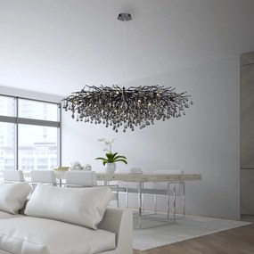 Lustra suspendata design magnific ICICLE negru, 75x150cm
