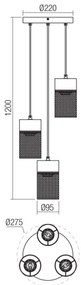 Lustră pe cablu STEM 3xE27/42W/230V Redo 01-3142