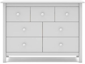 Comodă pentru copii albă joasă din lemn de pin 110x80 cm Max – Marckeric