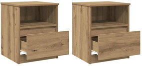 vidaXL Noptiere, 2 buc., stejar artizanal, 40x40x50 cm, lemn prelucrat