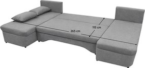 Set canapea universală, gri, POLARIS U COLţ