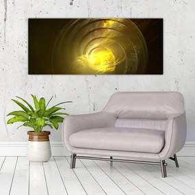 Tablou cu spirala abstractă în galben (120x50 cm), în 40 de alte dimensiuni noi