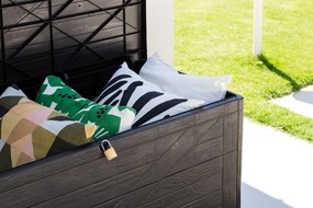 WOOD cutie de depozitare din plastic pentru grădină 420 L, g